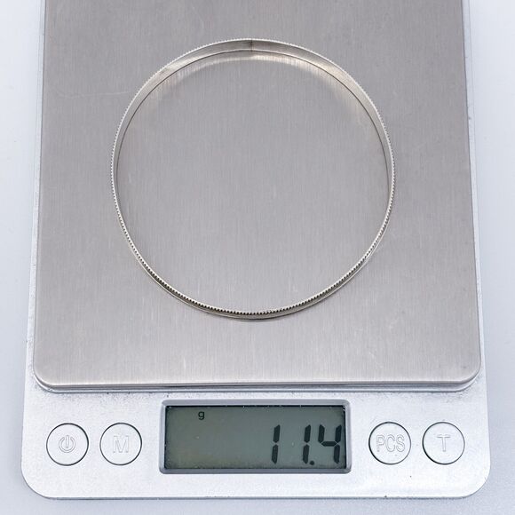 Vintage Sterling Silver 925 5.5mm Milgrain Classic Bangle Bracelet 7.75" - Picture 5 of 5